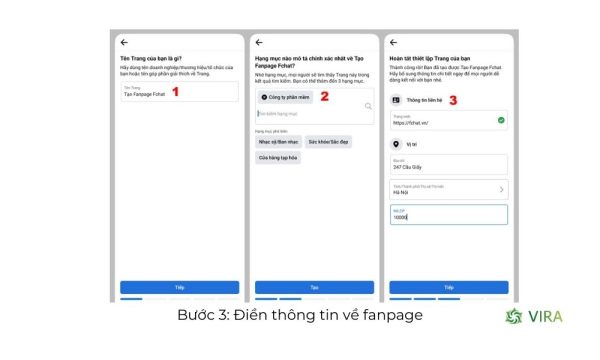 Bước 3: Điền thông tin về fanpage