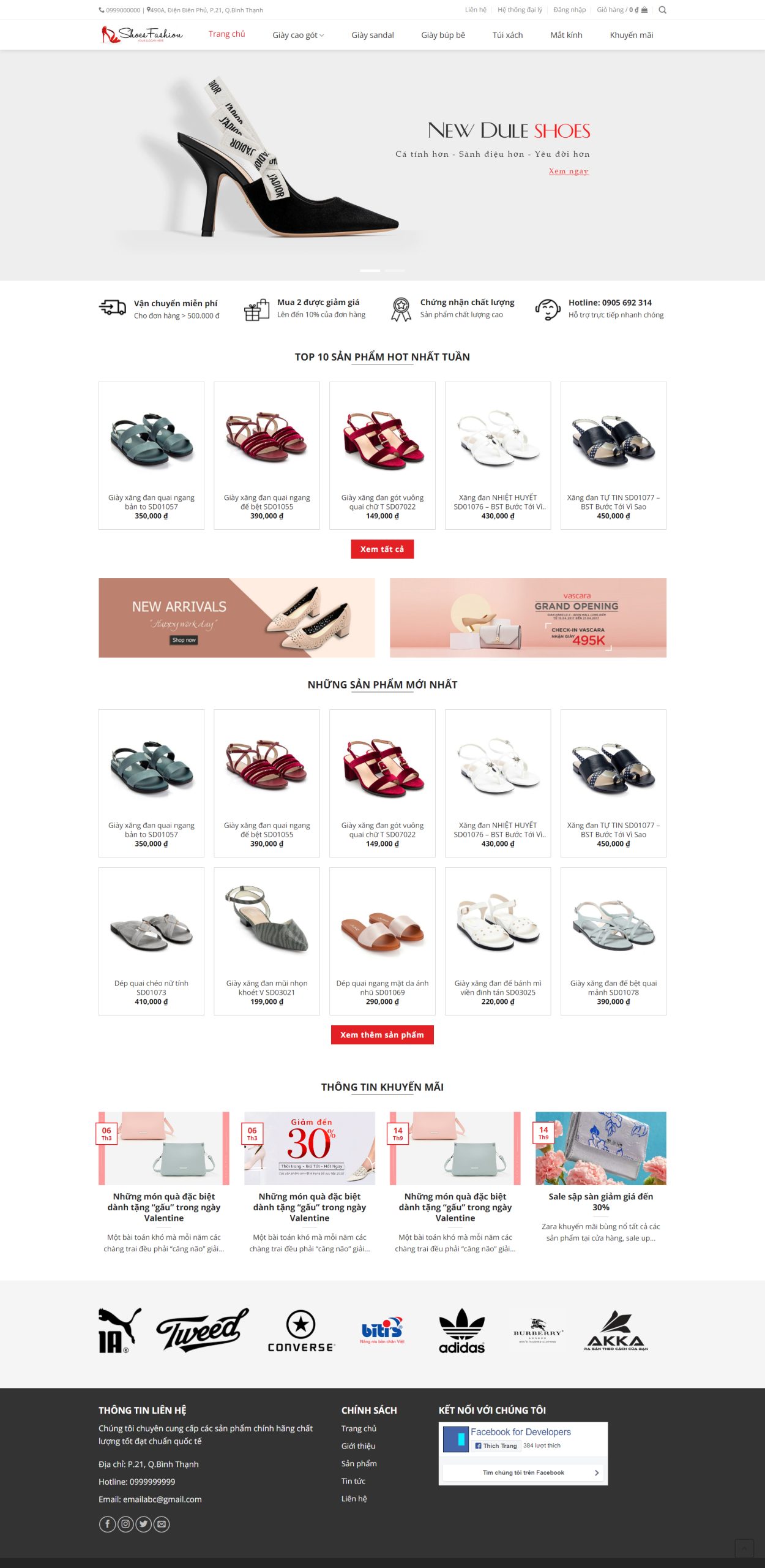 V1702 – Web shop giày nữ