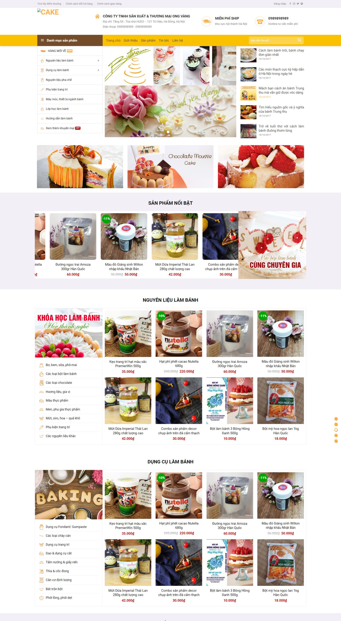 V1722 – Web shop nguyên liệu làm bánh