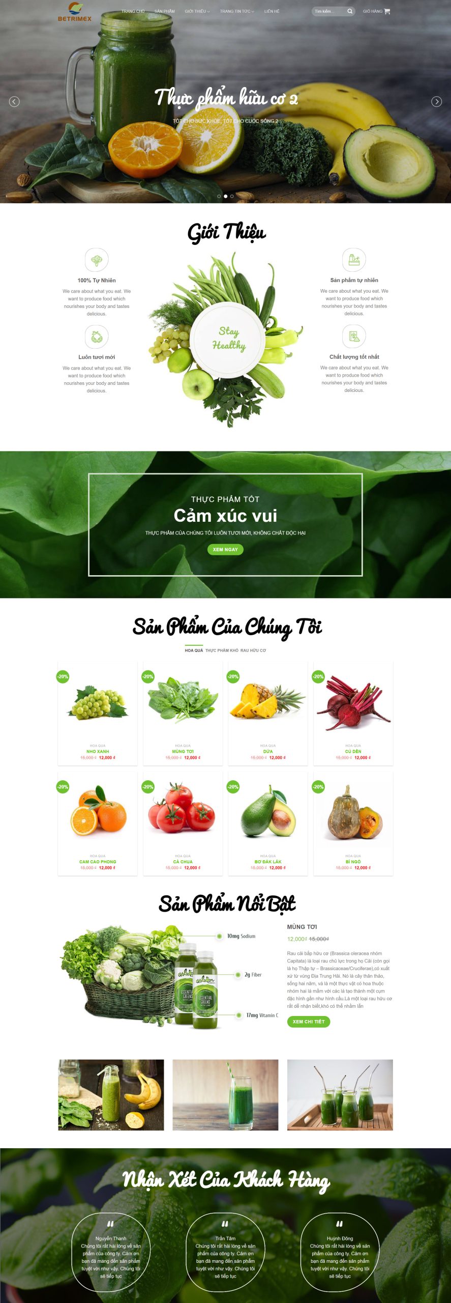 V1810 – Web thực phẩm hữu cơ