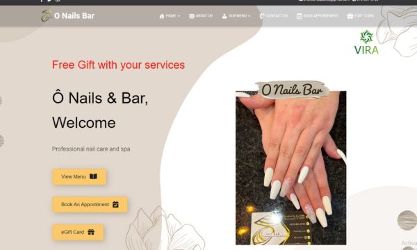 Mẫu thiết kế web nails: O’Nails