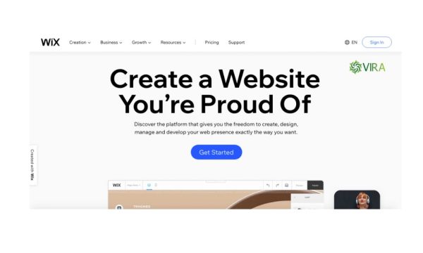 Phần mềm thiết kế website free: Wix