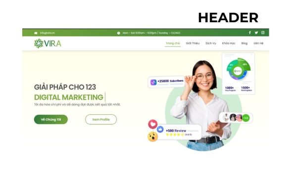 Các thành phần không thể thiếu của một layout website: Header